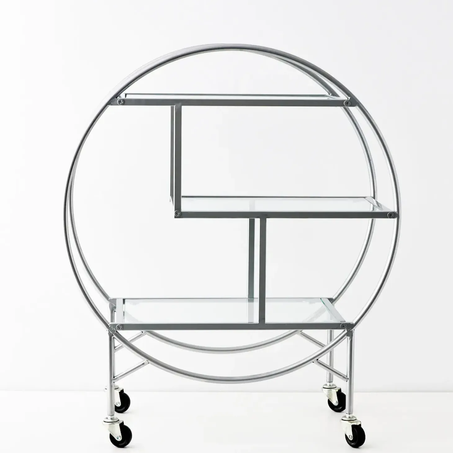 Fashion GigiandTom Vintage Style Bar Cart Silver