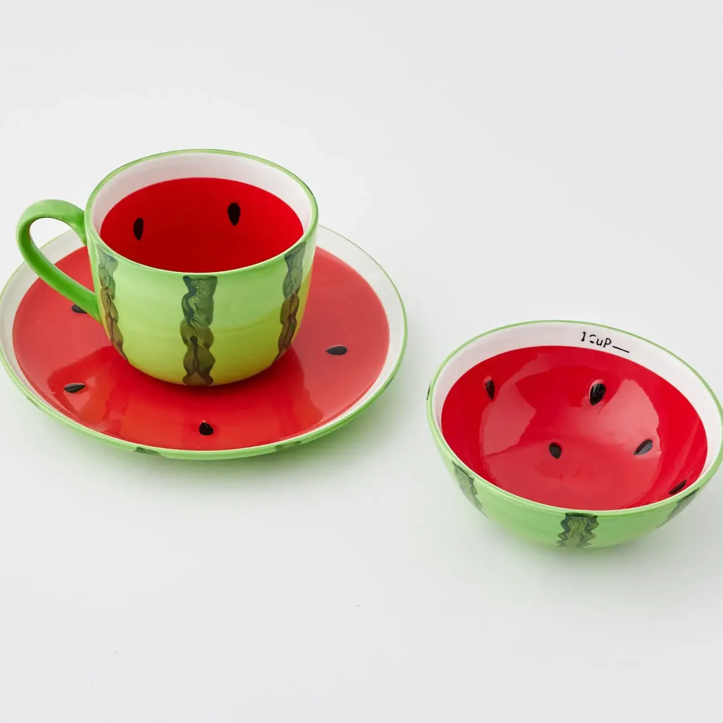 Discount GigiandTom Watermelon Ceramic Bowl Red